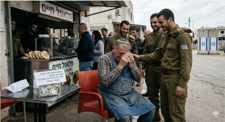 Un puesto de falafel en el norte de Israel